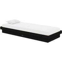 Berkfield Home Beautiful Bed Frame Black Solid Wood 75x190 cm Small Single