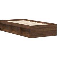 Berkfield Home Modern Bed Frame Brown Oak 75x190 cm Small Single