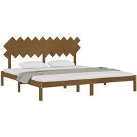 Berkfield Home Beautiful Bed Frame Honey Brown 200x200 cm Solid Wood
