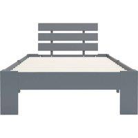 Berkfield Home Modern Bed Frame Grey Solid Pine Wood 90x200 cm
