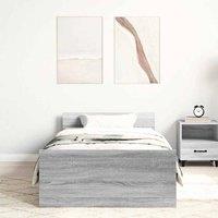 Berkfield Home Durable Bed Frame Grey Sonoma 100x200 cm Engineered Wood