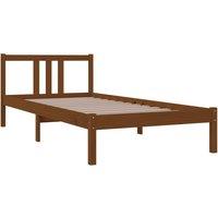 Berkfield Home Beautiful Bed Frame Honey Brown Solid Wood 90x200 cm