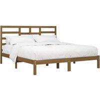 Berkfield Home Beautiful Bed Frame Honey Brown Solid Wood 200x200 cm