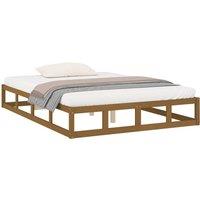 Berkfield Home Beautiful Bed Frame Honey Brown 150x200 cm King Size Solid Wood