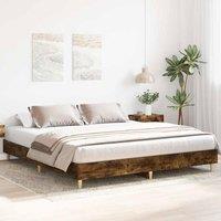 Berkfield Home Durable Bed Frame No Mattress Smoked Oak 200x200 cm Engineered Wood in Brown