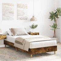 Berkfield Home Durable Bed Frame No Mattress Smoked Oak 100x200 cm Engineered Wood in Brown