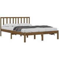 Berkfield Home Beautiful Bed Frame Honey Brown Solid Wood Pine 200x200 cm