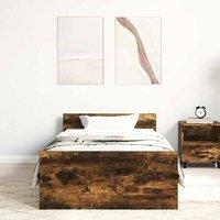 Berkfield Home Durable Bed Frame Smoked Oak 100x200 cm Engineered Wood in Brown