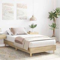 Berkfield Home Durable Bed Frame No Mattress Sonoma Oak 75x190 cm Small Single Wood in Light Brown