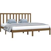 Berkfield Home Beautiful Bed Frame Honey Brown Solid Wood Pine 200x200 cm