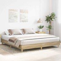 Berkfield Home Durable Bed Frame No Mattress Sonoma Oak 200x200 cm Engineered Wood in Brown