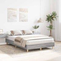 Berkfield Home Durable Bed Frame No Mattress Grey Sonoma 120x200 cm Engineered Wood | Size: Small Double