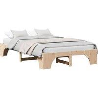 Berkfield Home Modern Bed Frame Natural Solid Pine wood 120 x 200 cm Durable in Beige
