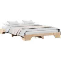 Berkfield Home Stunning Bed Frame Natural Solid Pine Wood 140 x 200 cm Durable in Beige