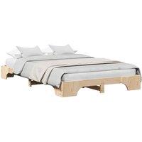 Berkfield Home Stunning Bed Frame Natural Solid Pine wood 120 x 200 cm Durable in Light Tan