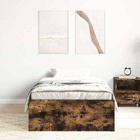 Berkfield Home Modern Bed Frame Smoked Oak 90x200 cm in Brown