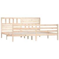 Berkfield Home Beautiful Bed Frame Solid Wood 200x200 cm in Natural