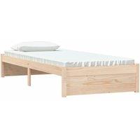 Berkfield Home Beautiful Bed Frame Solid Wood 75x190 cm Small Single in Light Oak
