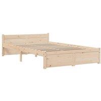Berkfield Home Beautiful Bed Frame Solid Wood 120x200 cm in Natural | Size: Small Double