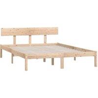 Berkfield Home Modern Bed Frame Solid Wood 120x190 cm Small Double in Light Tan
