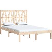 Berkfield Home Beautiful Bed Frame Solid Wood Pine 120x200 cm in Natural | Size: Small Double