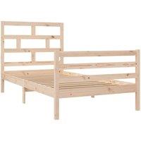 Berkfield Home Beautiful Bed Frame Solid Wood Pine 100x200 cm in Light Tan