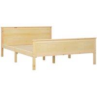 Berkfield Home Modern Bed Frame Solid Wood Pine 120x200 cm in Light Tan | Size: Small Double