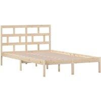 Berkfield Home Beautiful Bed Frame Solid Wood Pine 120x200 cm in Light Tan | Size: Small Double