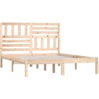 Berkfield Home Beautiful Bed Frame Solid Wood Pine 140x200 cm in Light Brown