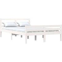 Berkfield Home Beautiful Bed Frame White Solid Wood 150x200 cm King Size