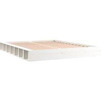 Berkfield Home Beautiful Bed Frame White 120x200 cm Solid Wood | Size: Small Double