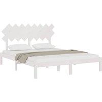Berkfield Home Beautiful Bed Frame White 160x200 cm Solid Wood