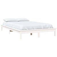 Berkfield Home Beautiful Bed Frame White 150x200 cm King Size Solid Wood Pine