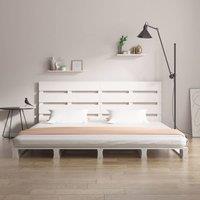 Berkfield Home Beautiful Bed Frame White 135x190 cm Double Solid Wood Pine