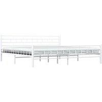 Berkfield Home Elegant Bed Frame White Metal 200x200 cm