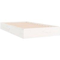 Berkfield Home Beautiful Bed Frame White Solid Wood 100x200 cm