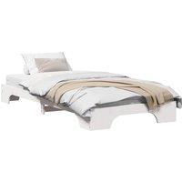 Berkfield Home White Bed Frame White Solid Pine wood 90 x 190 cm Rectangular