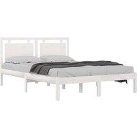 Berkfield Home Beautiful Bed Frame White Solid Wood 200x200 cm
