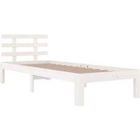 Berkfield Home Beautiful Bed Frame White Solid Wood 100x200 cm