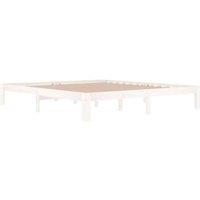 Berkfield Home Beautiful Bed Frame White Solid Wood 180x200 cm Super King Size