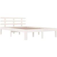 Berkfield Home Beautiful Bed Frame White Solid Wood 160x200 cm