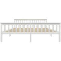 Berkfield Home Modern Bed Frame White Solid Pinewood 180x200 cm Super King