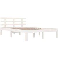 Berkfield Home Beautiful Bed Frame White Solid Wood 140x200 cm