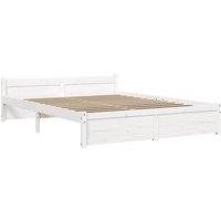 Berkfield Home Beautiful Bed Frame White Solid Wood 160x200 cm