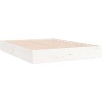 Berkfield Home Beautiful Bed Frame White Solid Wood 160x200 cm