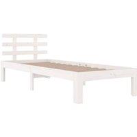 Berkfield Home Beautiful Bed Frame White Solid Wood 90x200 cm