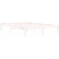 Berkfield Home Beautiful Bed Frame White Solid Wood Pine 140x200 cm