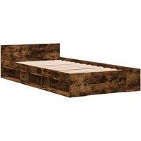 Berkfield Home Modern Bed Frame with Drawer without Mattress Smoked Oak 90x200 cm in Brown