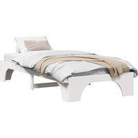 Berkfield Home White Bed Frame White Wood 100 x 200 cm Rectangular