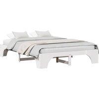 Berkfield Home White Bed Frame White Wood 140 x 200 cm Minimalistic